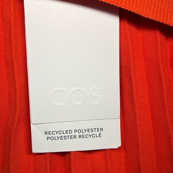 Cos Elegant Orange Pleated Skirt Size 8 - Picture 8 of 10